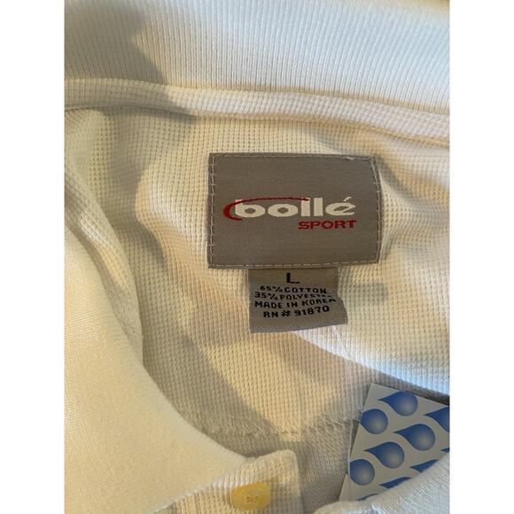 Bolle Men's Short Sleeve Performance Polo White Large NWT Chest 50" orig $48 - Picture 4 of 7